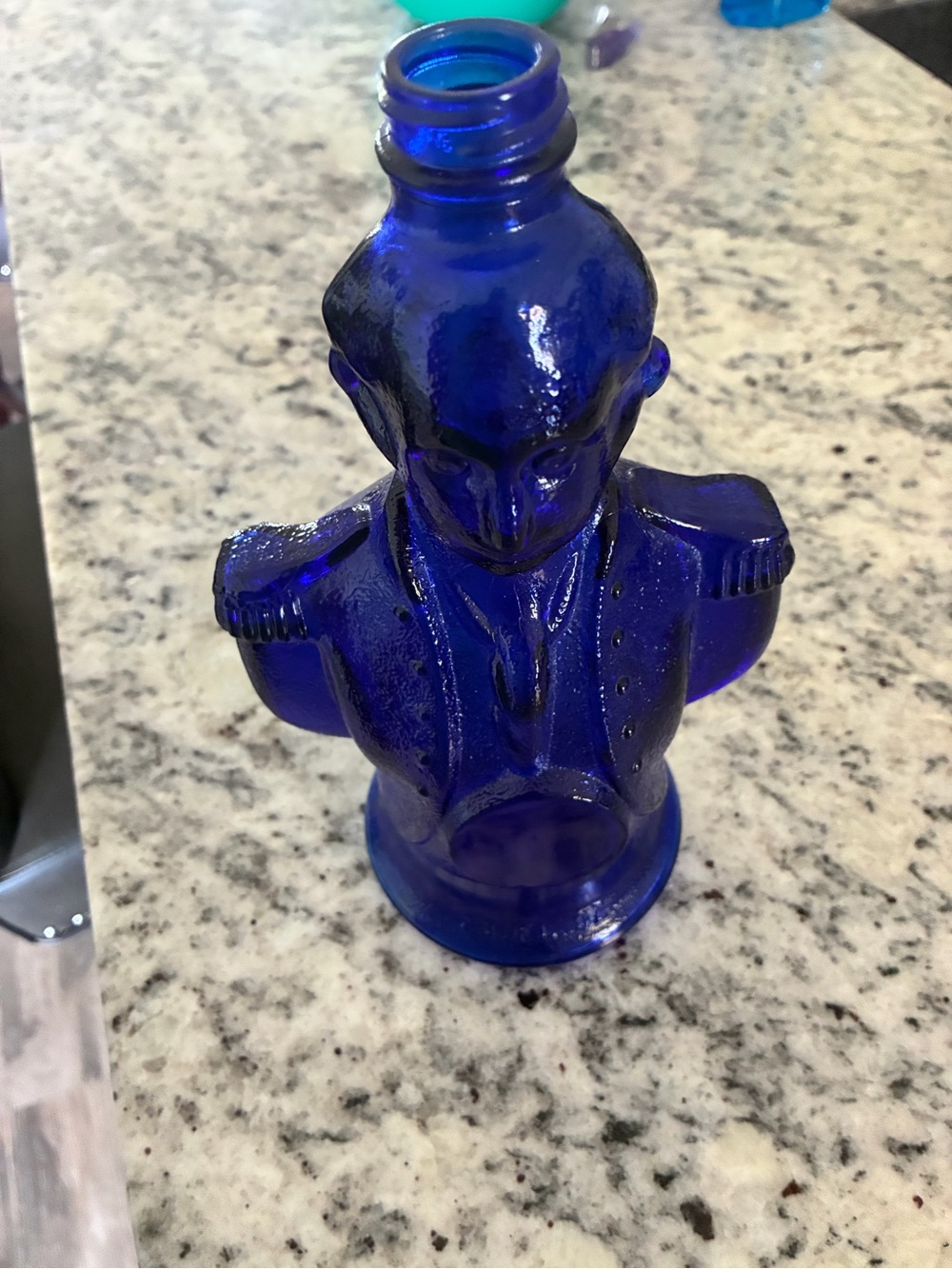 Cobalt Blue Glass Decanter Decorative Bottle - Home Art